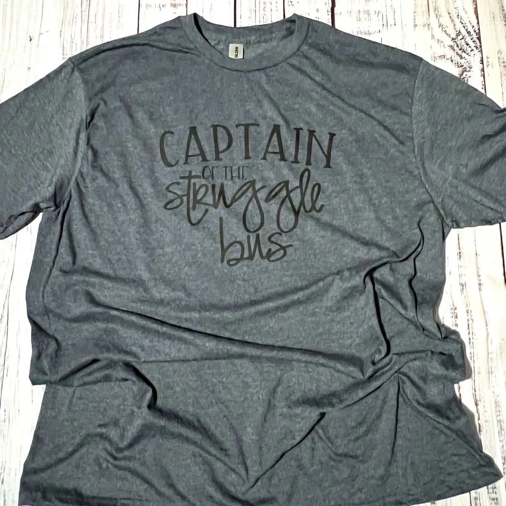 Captain of the Struggle Bus, Heather Indigo, XL, Hand Crafted - Picture 1 of 4